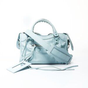 Balenciaga Shoulder Bag Neo City Small Mini 2-Way Classic Light Blue